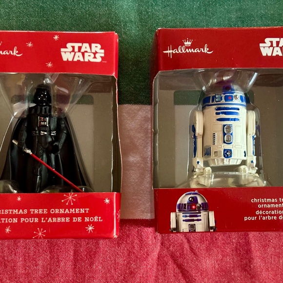 TWO Hallmark STAR WARS ornaments "Darth Vader" & "R2-D2"~ original sealed pkg. - Picture 1 of 4